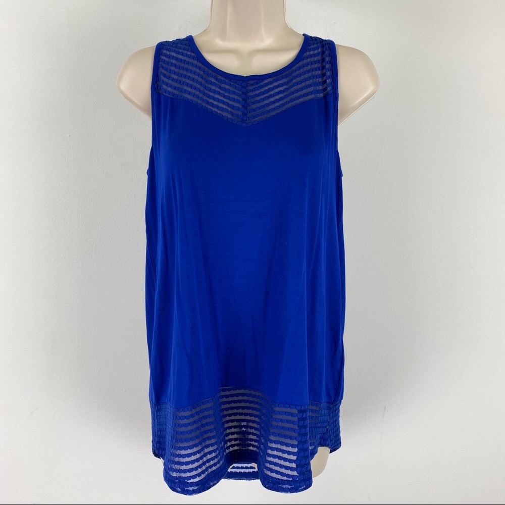 Cable & Gauge mesh High Neck tunic tank top